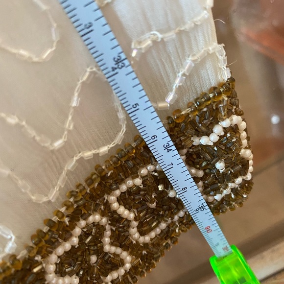 Vintage lawrence-kazan white and gold silk beaded sequined Dress - Picture 7 of 8